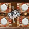 Artoid Mode Turkey Leaves Harvest Thanksgiving Placemats Set of 4, 12×18 Inch Seasonal Table Mats for Party Kitchen Dining Decoration