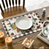Artoid Mode Turkey Thanksgiving Placemats Set of 4, 12×18 Inch Fall Harvest Buffalo Plaid Table Mats for Party Kitchen Dining Decoration