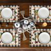 Artoid Mode Turkey Thanksgiving Placemats Set of 4, 12×18 Inch Fall Harvest Buffalo Plaid Table Mats for Party Kitchen Dining Decoration
