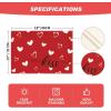 Artoid Mode White Red Heart Valentine Placemats Set of 6, 12×18 Inch Wedding Anniversary Table Mats for Party Kitchen Dining Decoration