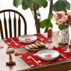 Artoid Mode White Red Heart Valentine Placemats Set of 6, 12×18 Inch Wedding Anniversary Table Mats for Party Kitchen Dining Decoration