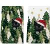 Artoid Mode Black Cat Star Xmas Tree Christmas Kitchen Towels Dish Towels, 18×26 Inch Farmhouse Holiday Winter Decoration Cleaning Set of 2