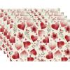 Artoid Mode Hearts Floral Sweet Valentine’s Placemats Set of 4, 12×18 Inch Wedding Anniversary Spring Table Mats for Party Dining Decoration