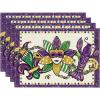 Artoid Mode Mask Lobster Iris Mardi Gras Placemats Set of 4, 12×18 Inch Seasonal Carnival Holiday Table Mats for Party Kitchen Dining Decoration