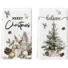 Artoid Mode Pinecone Xmas Tree Merry Christmas Kitchen Towels Dish Towels, 18×26 Inch Farmhouse Holly Winter Decoration Cleaning Set of 2