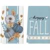 Artoid Mode Pink Stripes Pumpkin Happy Fall Kitchen Towels Dish Towels, 18×26 Inch Farmhouse Maple Leaves Decoration Hand Towels Set of 2(Blue)