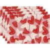 Artoid Mode Pink True Love Heart Placemats Set of 4, 12×18 Inch Wedding Anniversary Table Mats for Party Kitchen Dining Decoration(Red/Pink)