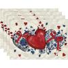 Artoid Mode Red Heart Love Valentine Placemats Set of 4, 12×18 Inch Wedding Anniversary Table Mats for Party Kitchen Dining Decoration