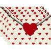 Artoid Mode Red Love Letter Placemats Set of 4, 12×18 Inch Seasonal Anniversary Holiday Table Mats for Party Kitchen Dining Decoration(Beige)