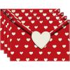 Artoid Mode Red Love Letter Placemats Set of 4, 12×18 Inch Seasonal Anniversary Holiday Table Mats for Party Kitchen Dining Decoration(Red)