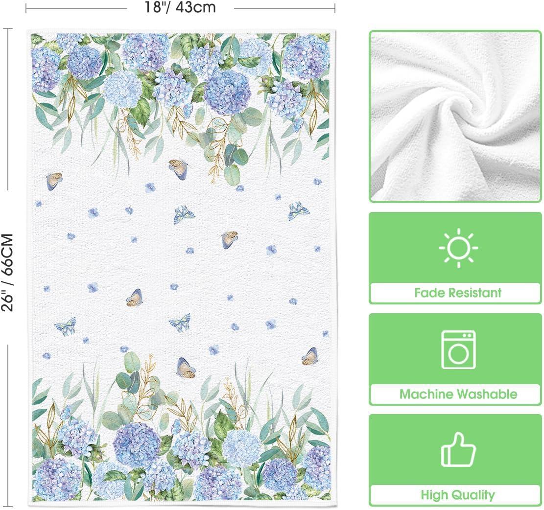 image:imageArtoid Mode Hydrangea Butterfly Grass Spring Kitchen Towels Dish Towels 18x26 Inch Farmhouse Summer Decoration Cleaning Set of 2