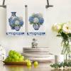 Artoid Mode Beige Hydrangea Vase Lace Spring Kitchen Towels Dish Towels, 18×26 Inch Farmhouse Summer Decoration Cleaning Set of 2