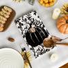 Artoid Mode Black Polka Dot Pumpkin Fall Kitchen Towels Dish Towels, 18×26 Inch Farmhouse Leaves Autumn Decoration Hand Towels Set of 2