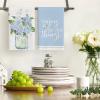 Artoid Mode Blue Hydrangea Motto Spring Kitchen Towels Dish Towels, 18×26 Inch Farmhouse Decoration Hand Towels Set of 4
