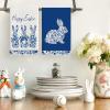 Artoid Mode Blue Rabbits Bunny Bow Easter Kitchen Towels Dish Towels, 18×26 Inch Celadon Spring Farmhouse Holiday Decoration Hand Towels Set of 2