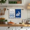 Artoid Mode Blue Rabbits Bunny Bow Easter Kitchen Towels Dish Towels, 18×26 Inch Celadon Spring Farmhouse Holiday Decoration Hand Towels Set of 2