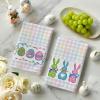 Artoid Mode Blue Stripe Rabbit Bunny Eggs Easter Kitchen Towels Dish Towels, 18×26 Inch Seasonal Spring Decoration Cleaning Set of 2(Colorful)