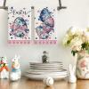 Artoid Mode Bow Bunny Eggs Rabbit Flowers Easter Spring Kitchen Towels Dish Towels, 18×26 Inch Farmhouse Summer Decoration Cleaning Set of 2