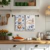 Artoid Mode Bow Rabbit Blue Porcelain Flowers Happy Easter Spring Kitchen Towels Dish Towels, 18×26 Inch Farmhouse Summer Decoration Cleaning Set of 2