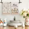 Artoid Mode Bow Rabbit Bunny Eggs Flowers Happy Easter Spring Kitchen Towels Dish Towels, 18×26 Inch Farmhouse Summer Decoration Cleaning Set of 2