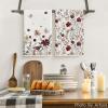 Artoid Mode Brown Flowers Wildflower Fall Kitchen Towels Dish Towels, 18×26 Inch Farmhouse Autumn Decoration Hand Towels Set of 2