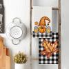 Artoid Mode Buffalo Plaid Pumpkin Truck Sunflower Gnome Fall Kitchen and Dish Towels, 18 x 26 Inch Harvest Thanksgiving Ultra Absorbent Drying Cloth Tea Towels Set of 4
