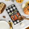 Artoid Mode Buffalo Plaid Truck Hello Pumpkin Fall Kitchen Towels Dish Towels, 18×26 Inch Farmhouse Thanksgiving Decoration Hand Towels Set of 4