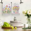 Artoid Mode Buffalo Plaid Tulip Bloom Vase Spring Kitchen Towels Dish Towels, 18×26 Inch Farmhouse Summer Floral Decoration Hand Towels Set of 2
