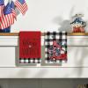 Artoid Mode Buffalo Plaid USA Stars Patriotic 4th of July Kitchen Towels Dish Towels, 18×26 Inch Memorial Day Decoration Hand Towels Set of 4