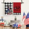 Artoid Mode Buffalo Plaid USA Stars Patriotic 4th of July Kitchen Towels Dish Towels, 18×26 Inch Memorial Day Decoration Hand Towels Set of 4