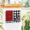 Artoid Mode Buffalo Plaid USA Stars Patriotic 4th of July Kitchen Towels Dish Towels, 18×26 Inch Memorial Day Decoration Hand Towels Set of 4