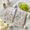 Artoid Mode Bunny Eggs Rabbit Leaves Flowers Happy Easter Spring Kitchen Towels Dish Towels, 18×26 Inch Farmhouse Summer Decoration Cleaning Set of 2