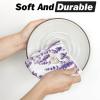 Artoid Mode Butterfly Lavender Spring Kitchen Towels Dish Towels, 18×26 Inch Farmhouse Summer Decoration Cleaning Set of 2