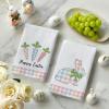 Artoid Mode Checkered Rabbit Bunny Carrots Happy Easter Kitchen Dish Towels,18×26 Inch Seasonal Spring Decoration Cleaning Set of 2(Colorful)