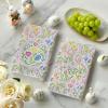 Artoid Mode Chinoiserie Rabbit Bunny Eggs Easter Flower Kitchen Towels Dish Towels, 18×26 Inch Seasonal Spring Decoration Cleaning Set of 2(Pink/Grenn)