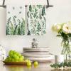 Artoid Mode Fern Leaves Spring Kitchen Towels Dish Towels, 18×26 Inch Farmhouse Summer Decoration Cleaning Set of 2
