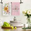 Artoid Mode Floral Love Heart Butterfly Spring Kitchen Towels Dish Towels, 18×26 Inch Farmhouse Summer Decoration Cleaning Set of 4