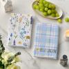 Artoid Mode Flower Vase Hello Spring Kitchen Towels Dish Towels, 18×26 Inch Seasonal Decoration Hand Towels Set of 4(Blue)