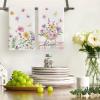 Artoid Mode Flower Vase Hello Spring Kitchen Towels Dish Towels, 18×26 Inch Seasonal Decoration Hand Towels Set of 4(Pink)