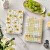 Artoid Mode Flower Vase Hello Spring Kitchen Towels Dish Towels, 18×26 Inch Seasonal Decoration Hand Towels Set of 4(Yellow)