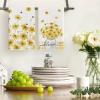 Artoid Mode Flower Vase Hello Spring Kitchen Towels Dish Towels, 18×26 Inch Seasonal Decoration Hand Towels Set of 4(Yellow)