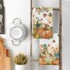 Artoid Mode Oil Painting Pumpkin Fall Kitchen Towels Dish Towels, 18×26 Inch Farmhouse Leaves Autumn Decoration Hand Towels Set of 2