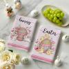 Artoid Mode Pink Bird Rabbit Poppy Bunny Eggs Easter Spring Kitchen Towels Dish Towels, 18×26 Inch Farmhouse Summer Decoration Cleaning Set of 2
