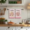 Artoid Mode Pink Bird Rabbit Poppy Bunny Eggs Easter Spring Kitchen Towels Dish Towels, 18×26 Inch Farmhouse Summer Decoration Cleaning Set of 2