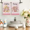Artoid Mode Pink Bird Rabbit Poppy Bunny Eggs Easter Spring Kitchen Towels Dish Towels, 18×26 Inch Farmhouse Summer Decoration Cleaning Set of 2