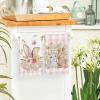 Artoid Mode Pink Buffalo Plaid Bunny Rabbit Flower Easter Kitchen Towels Dish Towels, 18×26 Inch Seasonal Decoration Hand Towels Set of 2(Pink)