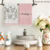 Artoid Mode Pink Bunny Rabbit Eucalyptus Easter Kitchen Towels Dish Towels, 18×26 Inch Seasonal Spring Decoration Hand Towels Set of 4(Pink)