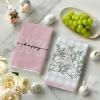 Artoid Mode Pink Bunny Rabbit Eucalyptus Easter Kitchen Towels Dish Towels, 18×26 Inch Seasonal Spring Decoration Hand Towels Set of 4(Pink)
