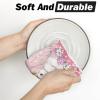 Artoid Mode Pink Rabbit Bunny Easter Hydrangea Flower Kitchen Towels Dish Towels, 18×26 Inch Seasonal Spring Decoration Cleaning Set of 2(Pink)