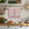 Artoid Mode Pink Rabbit Bunny Easter Hydrangea Flower Kitchen Towels Dish Towels, 18×26 Inch Seasonal Spring Decoration Cleaning Set of 2(Pink)